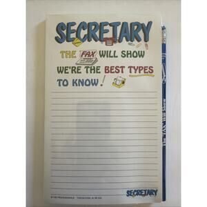 Secretary Note Pad Pencil New The Best Types to Know School Work Novelty Gift